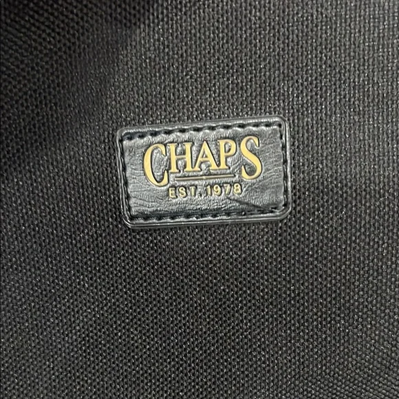 Chaps Black Duffel Bag with Tan Straps - Picture 2 of 8